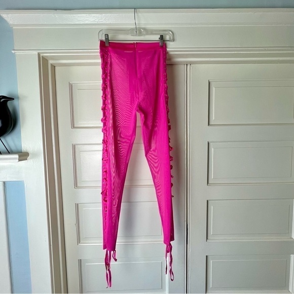 Miss 8 from Dolls Kill Hot Pink Mesh Lace-up Pants 💝 - Picture 4 of 6